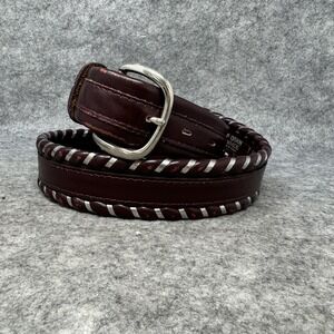 Justin Western Belt Womens 34 Silver Laced Top Grain Cowhide Leather 8024W